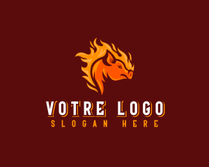 Frying - Flame Pork Barbecue logo design