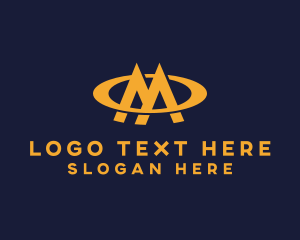 Gold - Business Orbit Letter M logo design