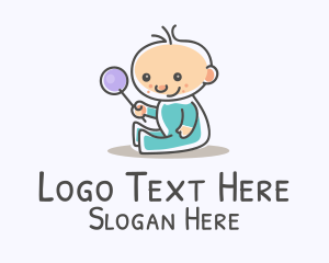 Baby Shower - Cute Baby Mascot logo design