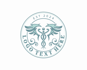 Wellness Caduceus Clinic logo design