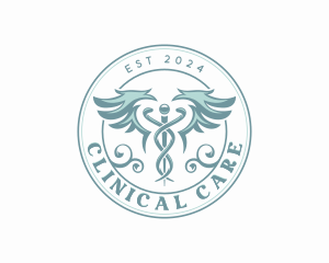 Wellness Caduceus Clinic logo design