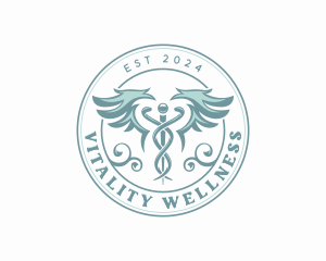 Wellness Caduceus Clinic logo design