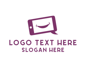 Chat - Happy Phone Communication logo design