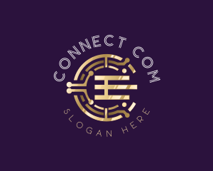 Telecommunication - Cryptocurrency Digital Circuit logo design