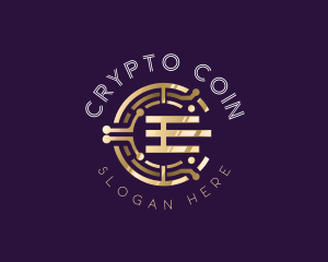 Cryptocurrency - Cryptocurrency Digital Circuit logo design