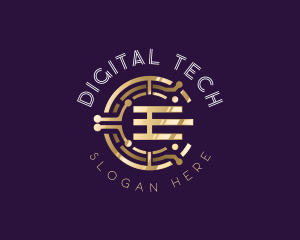 Digital - Cryptocurrency Digital Circuit logo design