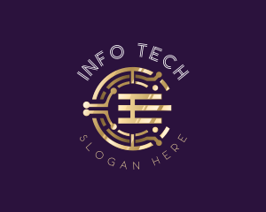 Information - Cryptocurrency Digital Circuit logo design