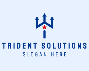 Trident - Star Trident Arrows logo design