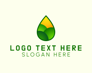 Land - Natural Farming Droplet logo design
