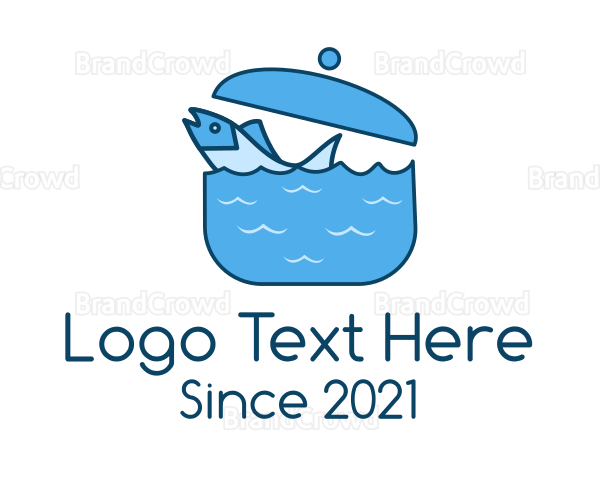 Blue Swimming Fish Pot Logo