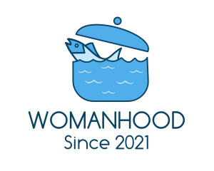 Stew - Blue Swimming Fish Pot logo design