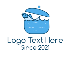 Lakeside - Blue Swimming Fish Pot logo design