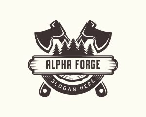 Forest Axe Woodwork logo design