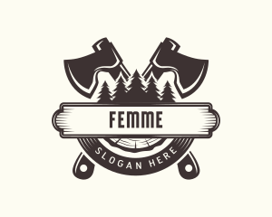 Forest Axe Woodwork logo design