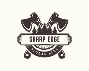 Axe - Forest Axe Woodwork logo design