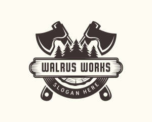 Forest Axe Woodwork logo design