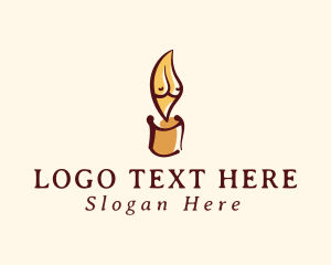 Period - Erotic Candle Flame logo design