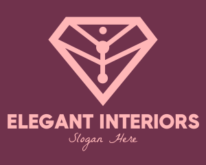 Elegant Pink Diamond logo design