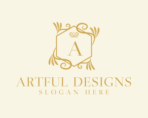 Golden Ornate Decor logo design