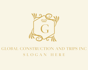 Interior Designer - Golden Ornate Decor logo design