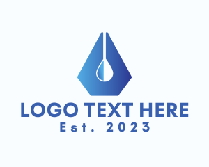 Writer - Fountain Pen Droplet logo design