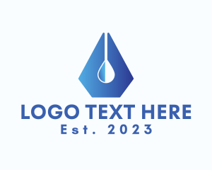 Geometric - Fountain Pen Droplet logo design