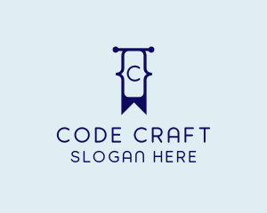 Coding - Code Bracket Bookmark logo design