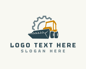 Construction - Backhoe Digger Machinery logo design