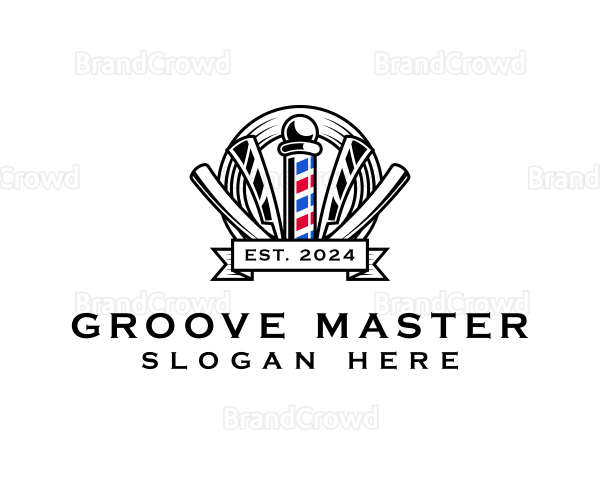 Barber Razor Haircut Logo