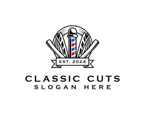 Barber Razor Haircut logo design