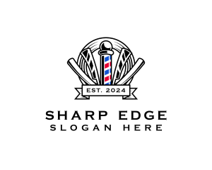 Barber Razor Haircut logo design