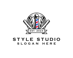 Barber Razor Haircut logo design