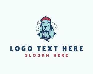 Dog Grooming - Smoking Pipe Dog logo design