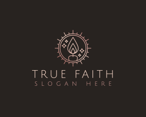 Belief - Candle Light Torch logo design