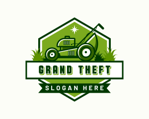 Emblem - Lawn Mower Yard logo design