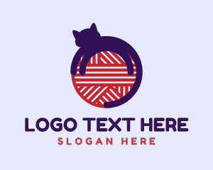Woven - Cat Weave Yarn logo design