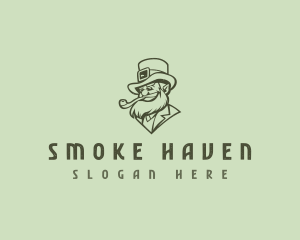 Leprechaun Smoking Pipe logo design