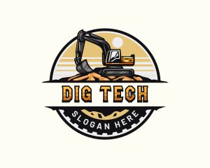 Construction Quarry  Excavator logo design