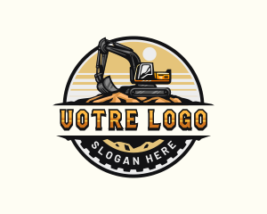 Excavation - Construction Quarry  Excavator logo design