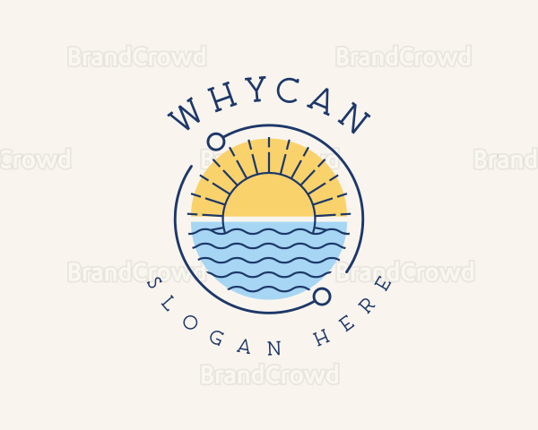 Tropical Beach Badge Logo