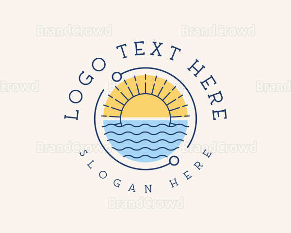 Tropical Beach Badge Logo