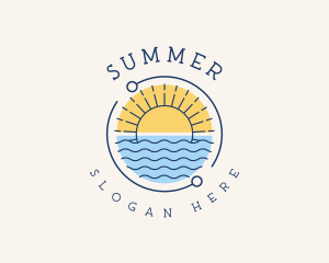 Tropical Beach Badge logo design