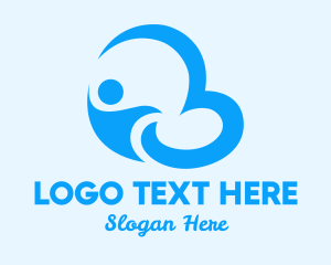 Internet - Blue Flying Man logo design