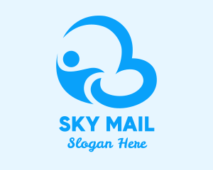 Blue Flying Man logo design