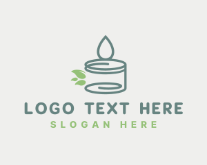 Aromatic - Scented Candle Leaves logo design