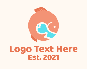 Marine Aquaculture - Round Orange Fish logo design