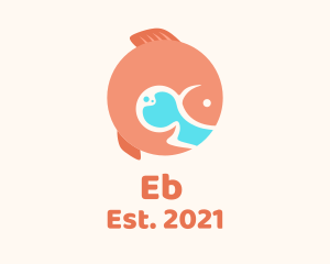 Marine Aquaculture - Round Orange Fish logo design