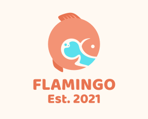 Maritime - Round Orange Fish logo design