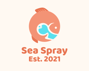 Round Orange Fish logo design