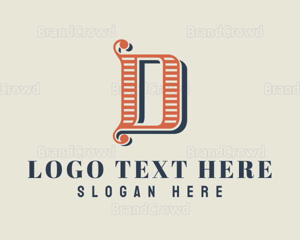 Retro Swirl Calligraphy Logo